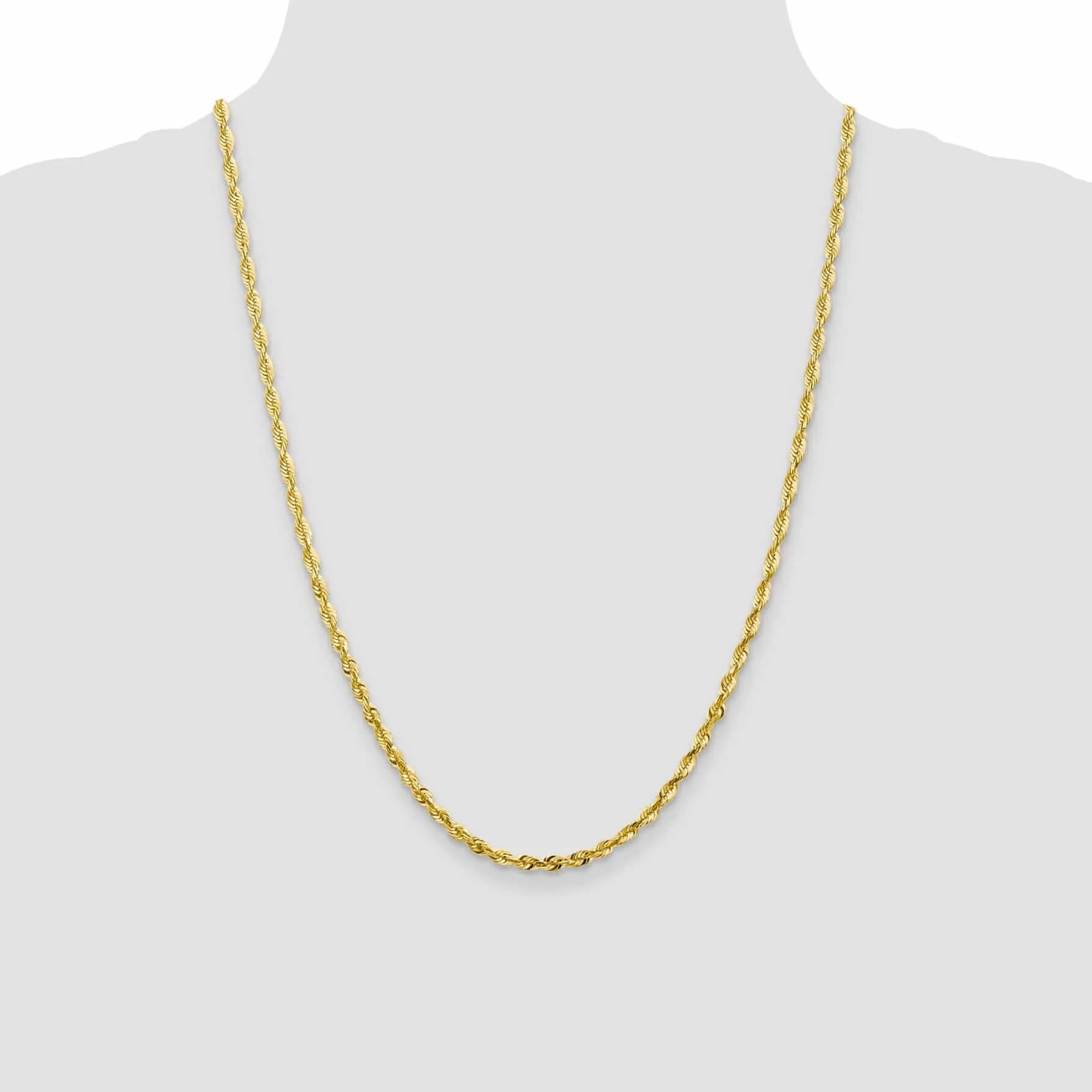 10k Yellow Gold 3.5m D.C Lightweight Rope Chain