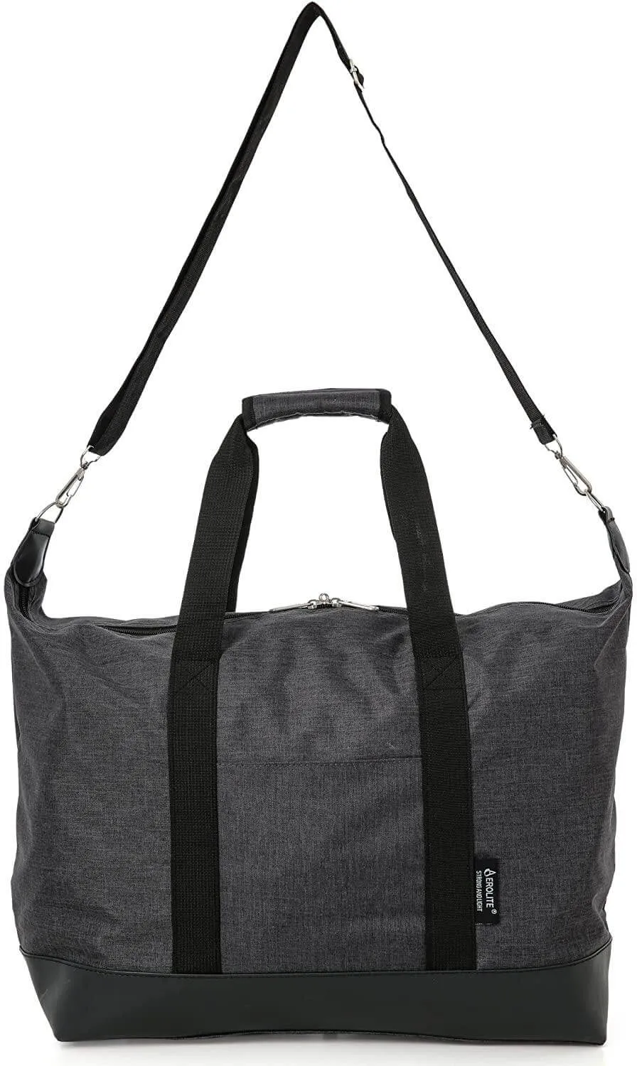 Aerolite 55x35x20cm 44L Lightweight Holdall, Hand Cabin Luggage Bag in Black set of 2