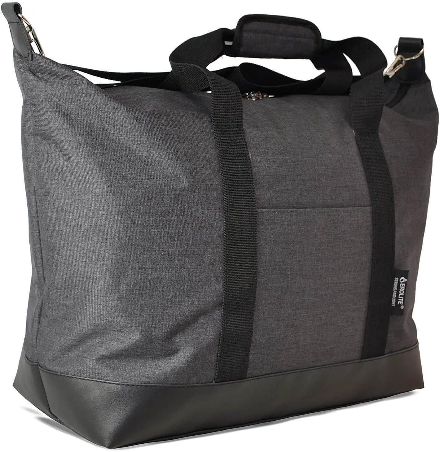 Aerolite 55x35x20cm 44L Lightweight Holdall, Hand Cabin Luggage Bag in Black set of 2
