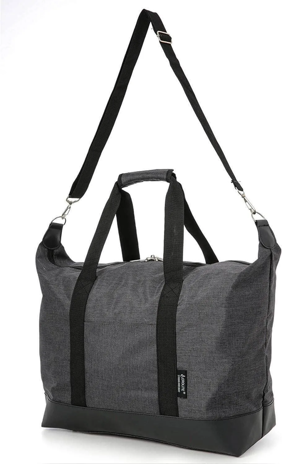Aerolite 55x35x20cm 44L Lightweight Holdall, Hand Cabin Luggage Bag in Black set of 2