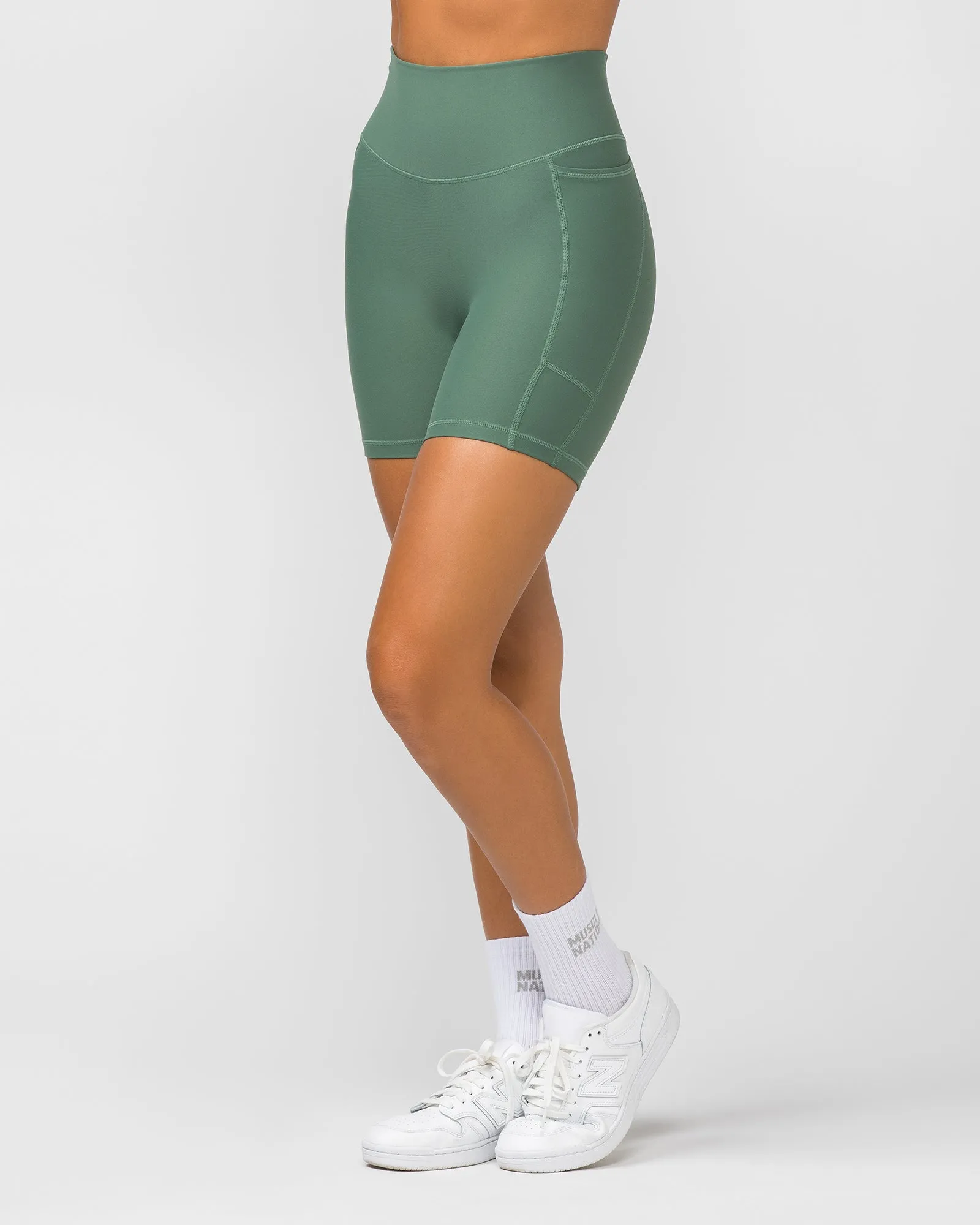 Agility Pocket Bike Shorts - Mineral Green