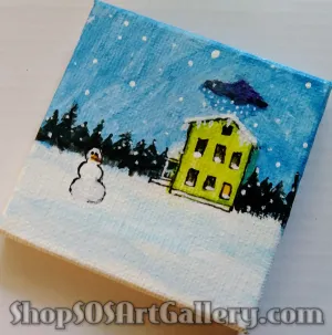 ARTWORK: Mixed Media Artwork With Easel by Local Artisan