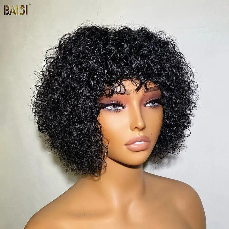 BAISI Lightweight Bouncy Machine Made Wig With Bang