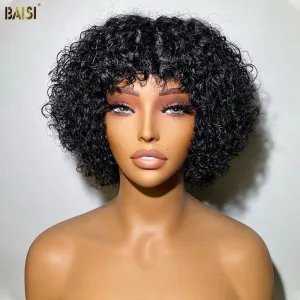 BAISI Lightweight Bouncy Machine Made Wig With Bang