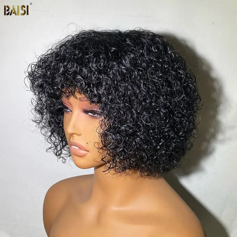 BAISI Lightweight Bouncy Machine Made Wig With Bang