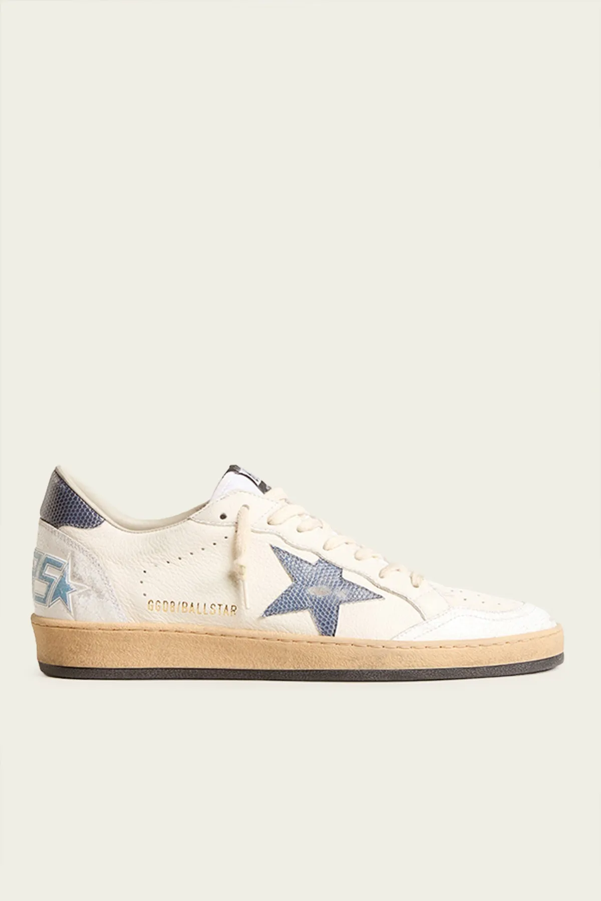 Ball-Star Dusty Blue Toe Leather Men Sneaker