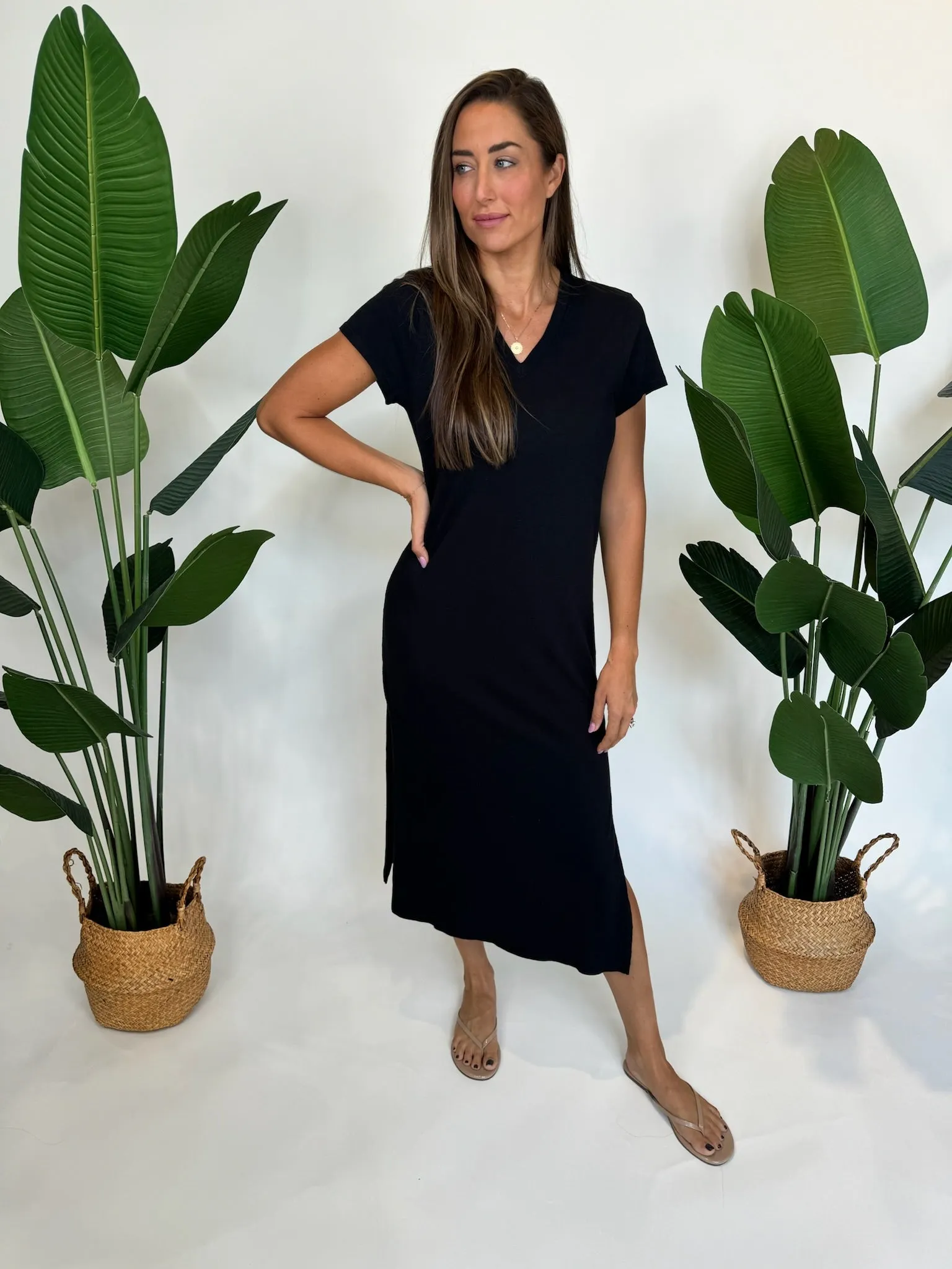 Bella Dahl Knit V-neck Maxi Dress