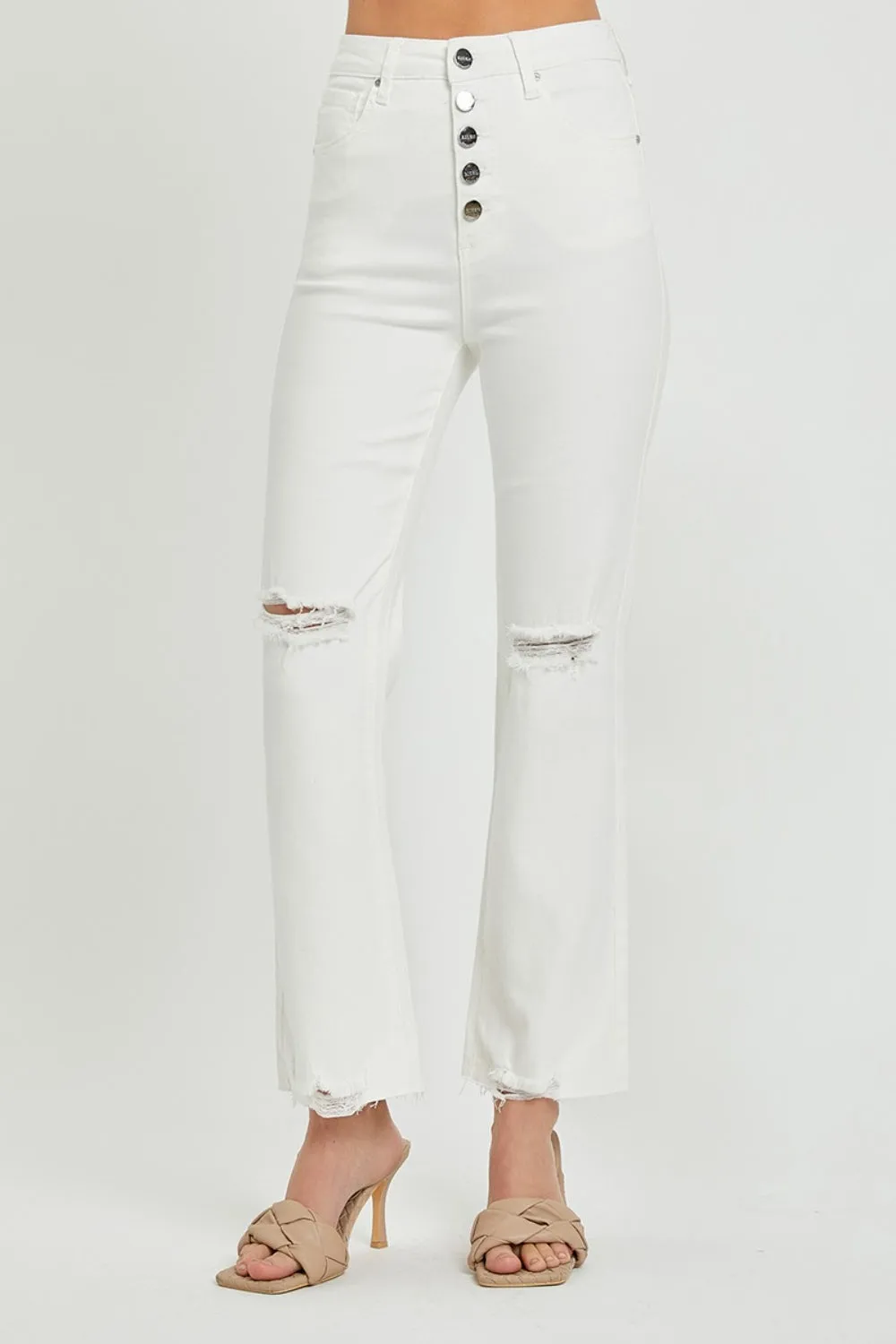 Bianca RISEN  Full Size High Rise Button Fly Straight Ankle Jeans