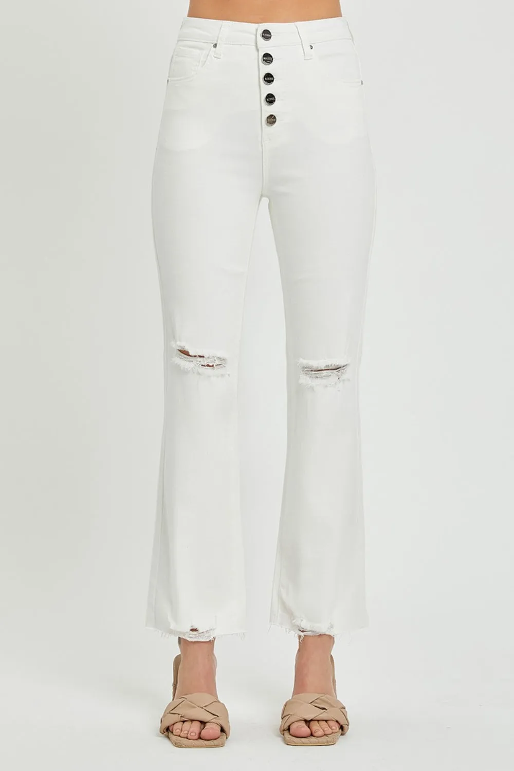 Bianca RISEN  Full Size High Rise Button Fly Straight Ankle Jeans