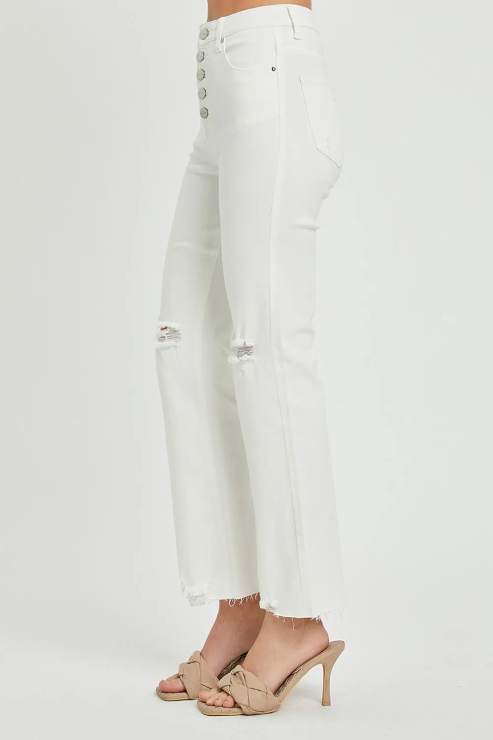 Bianca RISEN  Full Size High Rise Button Fly Straight Ankle Jeans