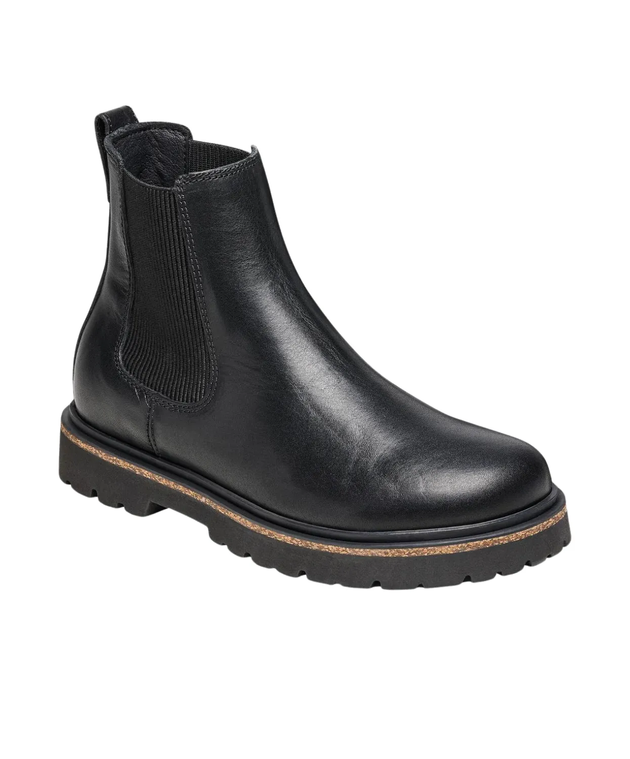 Birkenstock Highwood Natural Leather Black Mens Boots