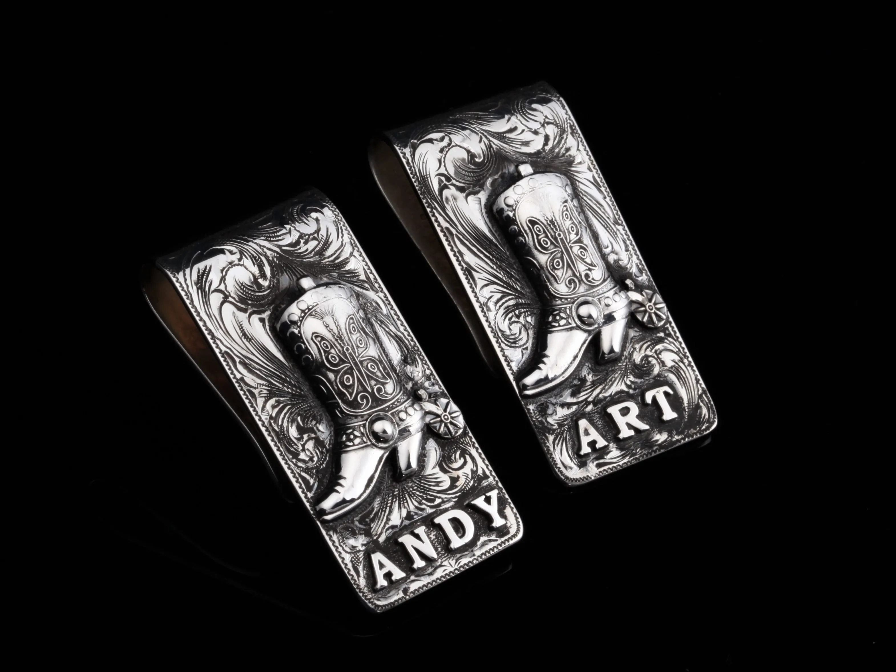 Boot Money Clip With Initials