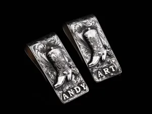 Boot Money Clip With Initials