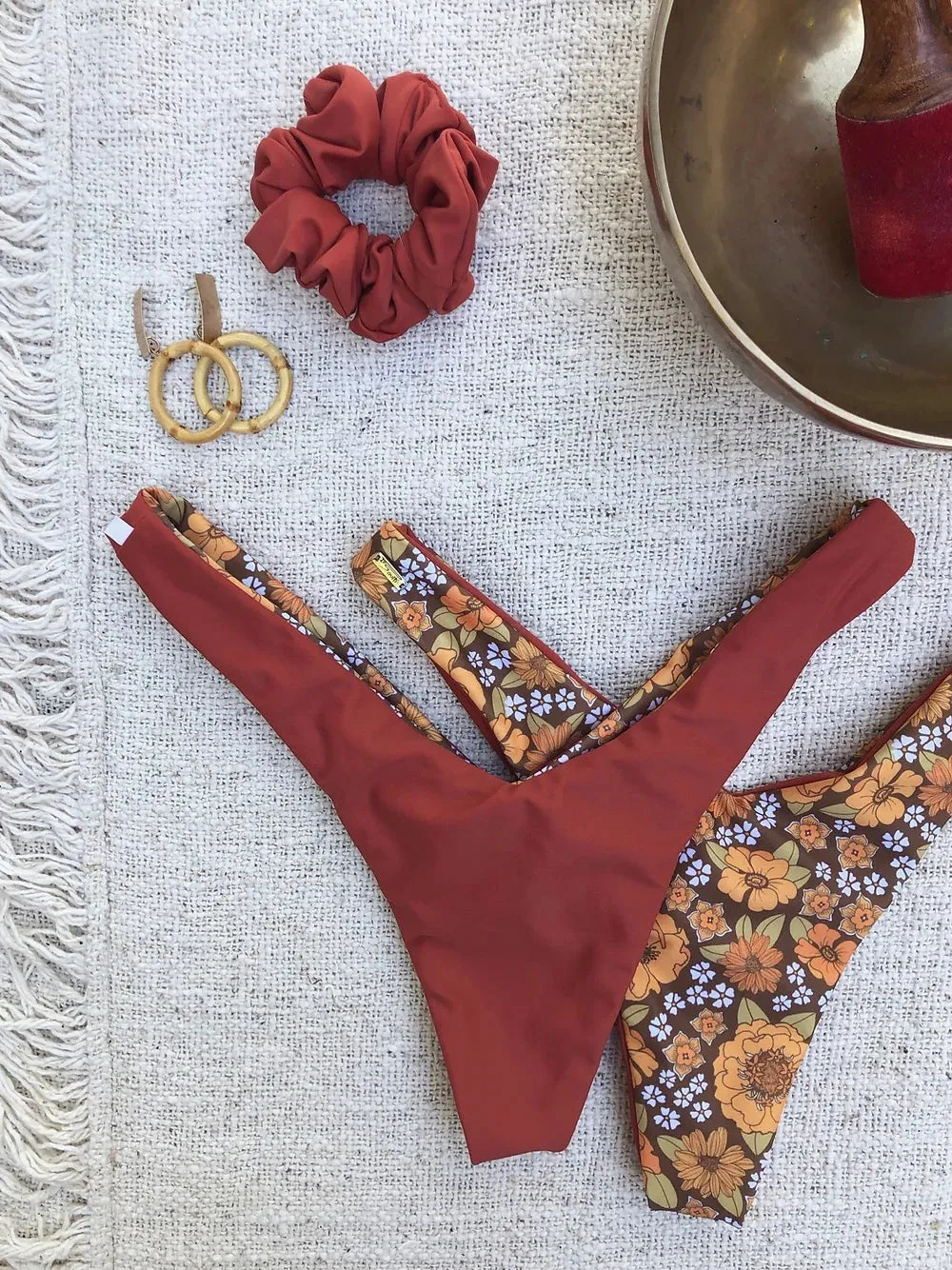 Bronzer Bottoms | Reversible | Retro Blossom & Burnt Orange