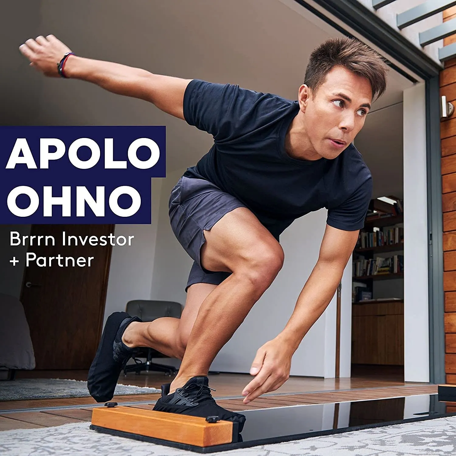 BRRRN Slide Board - At-Home Cardio Workout to Tone Legs, Glutes, & Core Muscles - Easy to Use and Store - Cross Training Exercise Equipment for Hockey, Ice Skating, Tennis, Running and Skiing