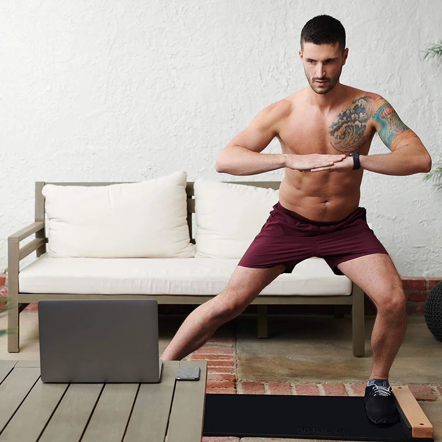 BRRRN Slide Board - At-Home Cardio Workout to Tone Legs, Glutes, & Core Muscles - Easy to Use and Store - Cross Training Exercise Equipment for Hockey, Ice Skating, Tennis, Running and Skiing
