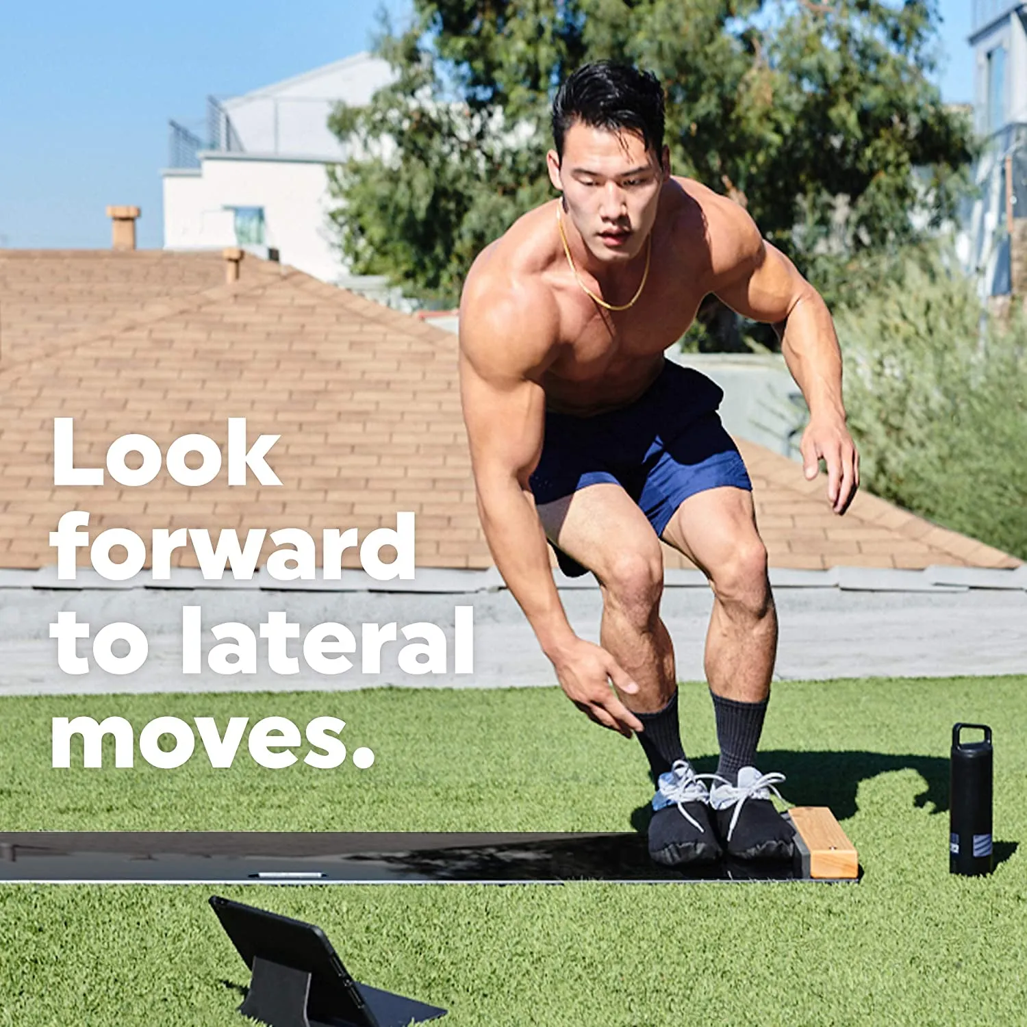BRRRN Slide Board - At-Home Cardio Workout to Tone Legs, Glutes, & Core Muscles - Easy to Use and Store - Cross Training Exercise Equipment for Hockey, Ice Skating, Tennis, Running and Skiing