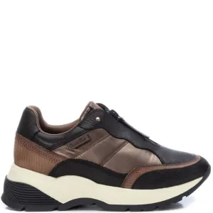 Carmela Brown Front Zip Sneakers