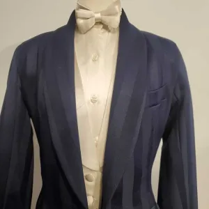 Custom Navy Stripe Formal Tux with Plain Navy Pants