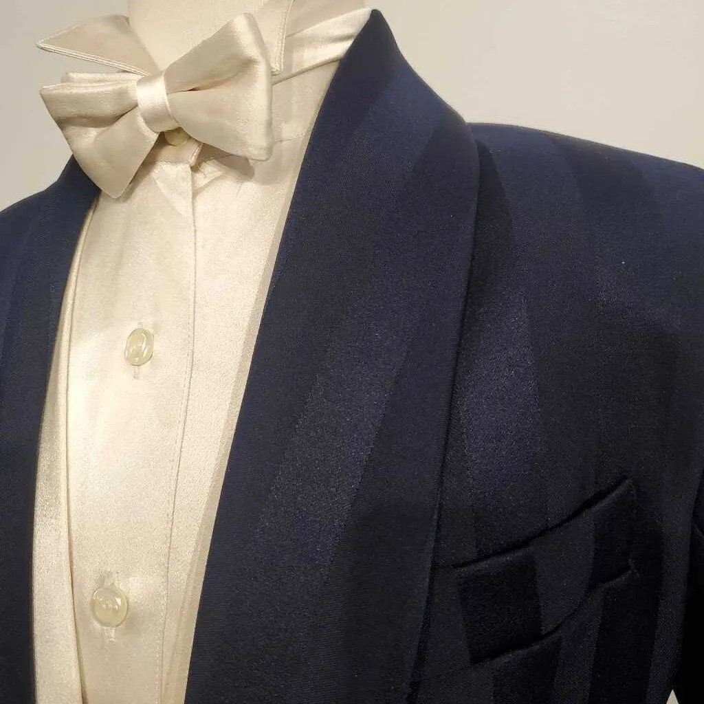 Custom Navy Stripe Formal Tux with Plain Navy Pants