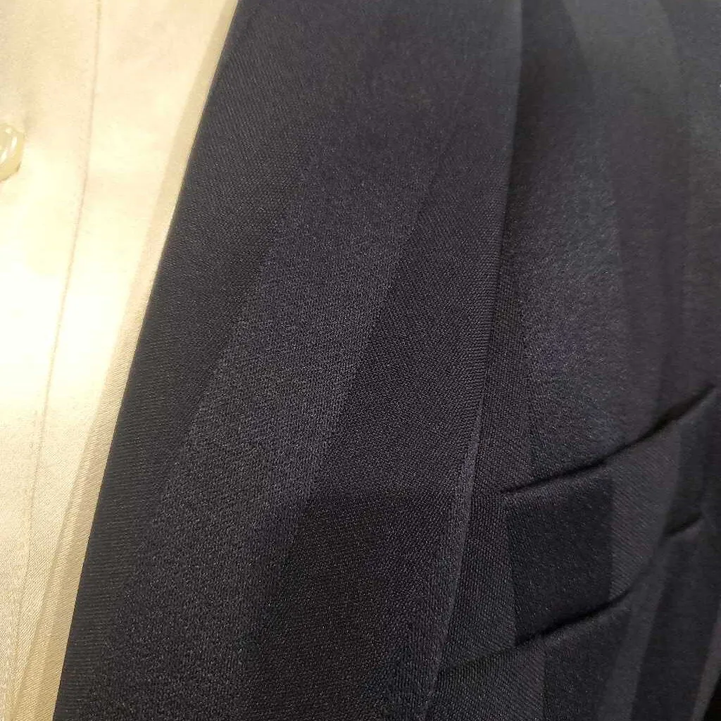 Custom Navy Stripe Formal Tux with Plain Navy Pants