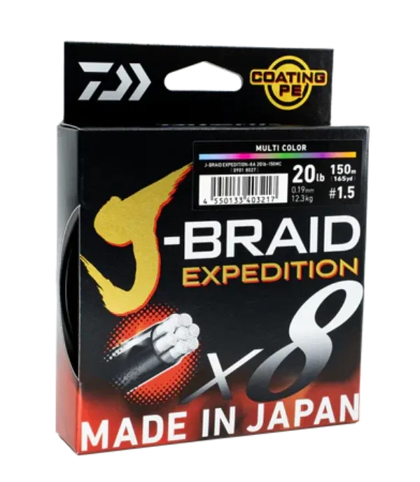Daiwa J-BRAID EXPEDITION PE Line 150m Multi Color