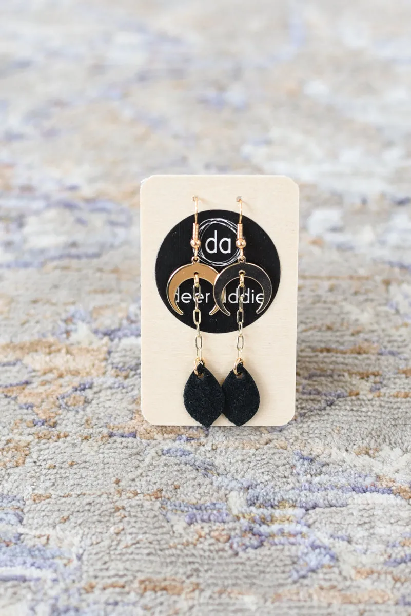 Deer Addie Leather & Metal Earring - Small