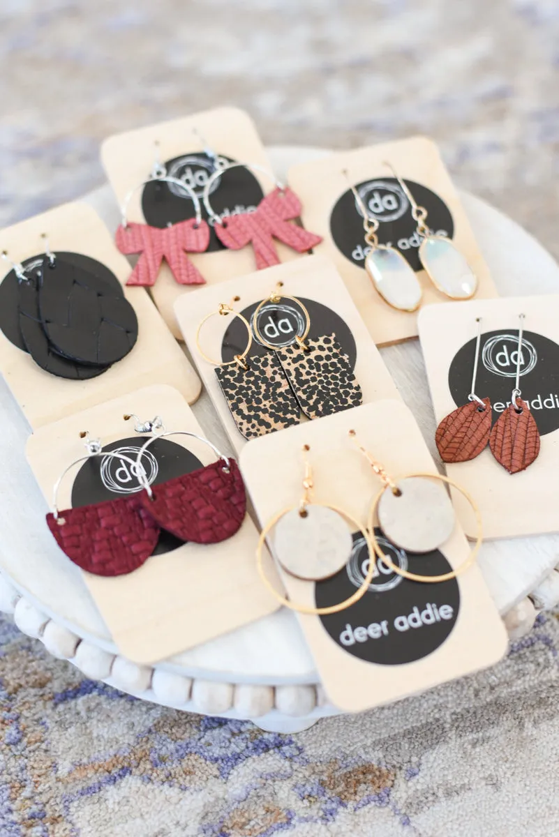 Deer Addie Leather & Metal Earring - Small