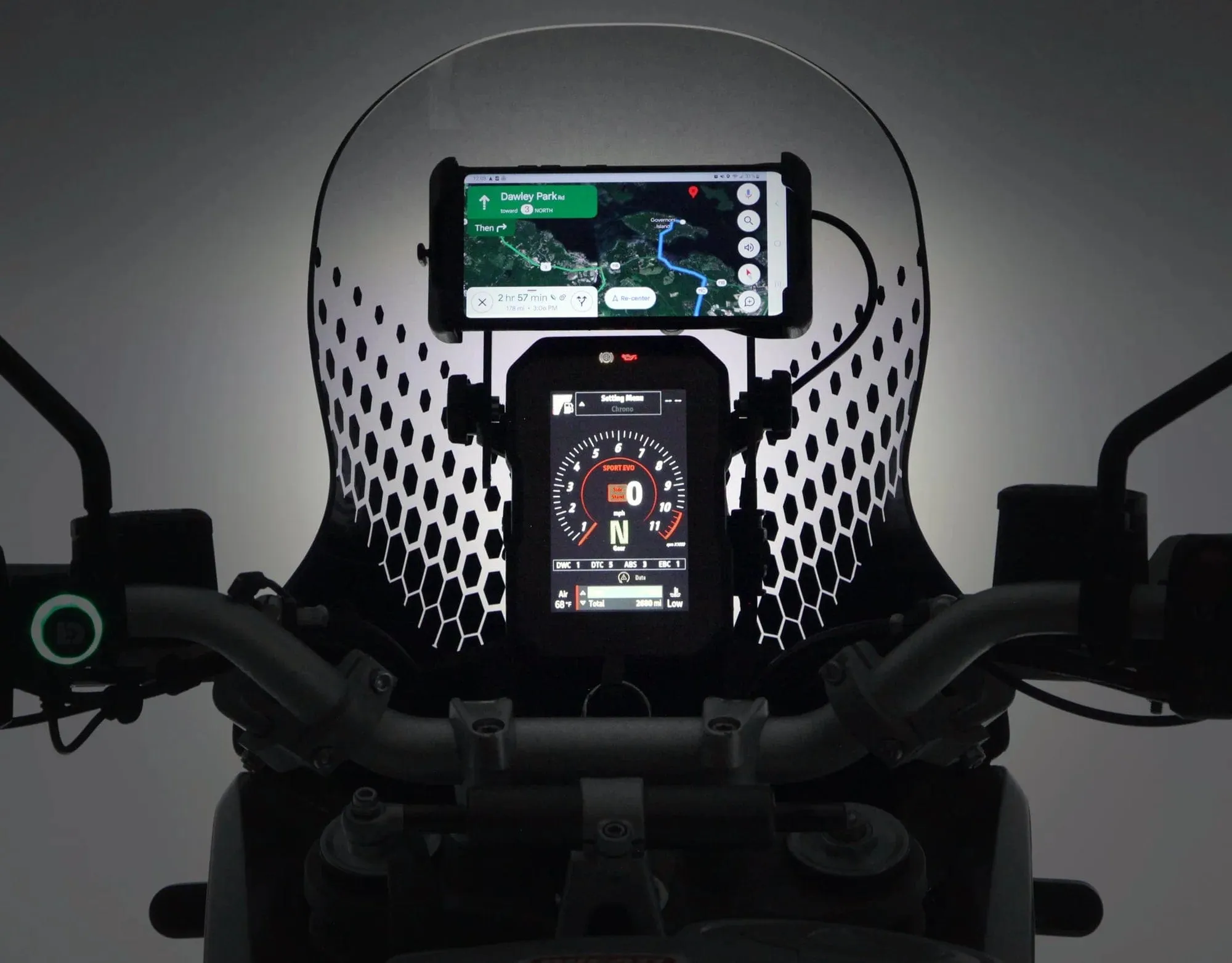 Denali Rally Telefoon en 12mm navigatie beugel voor de Ducati Desert X