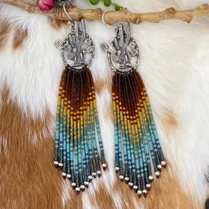 Desert Dweller “Midnight Sky” hand cast Sterling Silver beaded Earrings