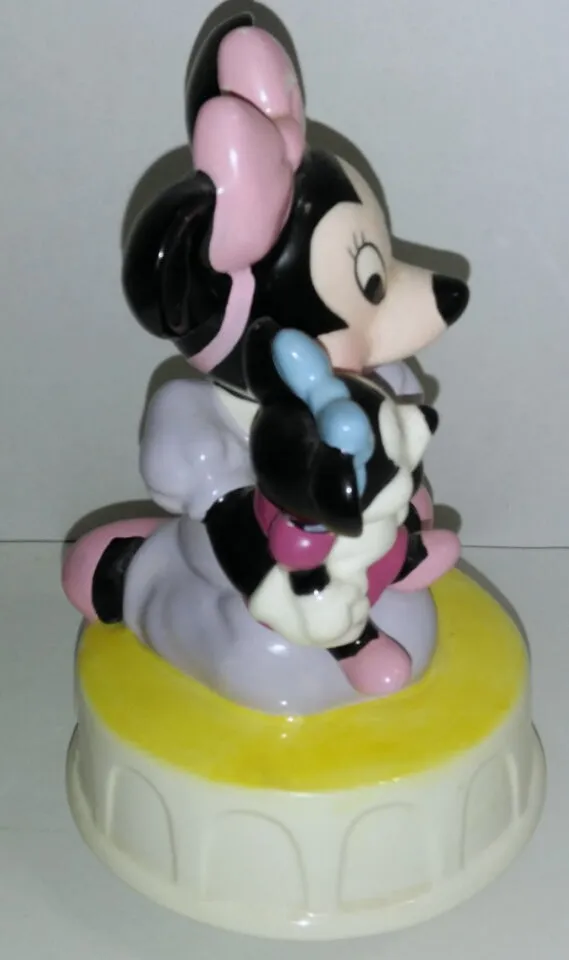 Disney Schmid Minnie Mouse Music Box Plays Rock A Bye Baby