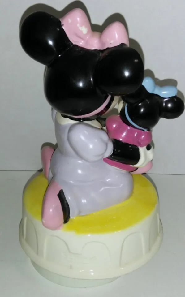 Disney Schmid Minnie Mouse Music Box Plays Rock A Bye Baby