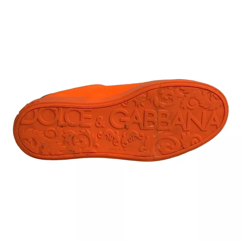 Dolce&Gabbana Portofino Men Orange Sneakers Polyester Solid Trainer Shoes EUR 42