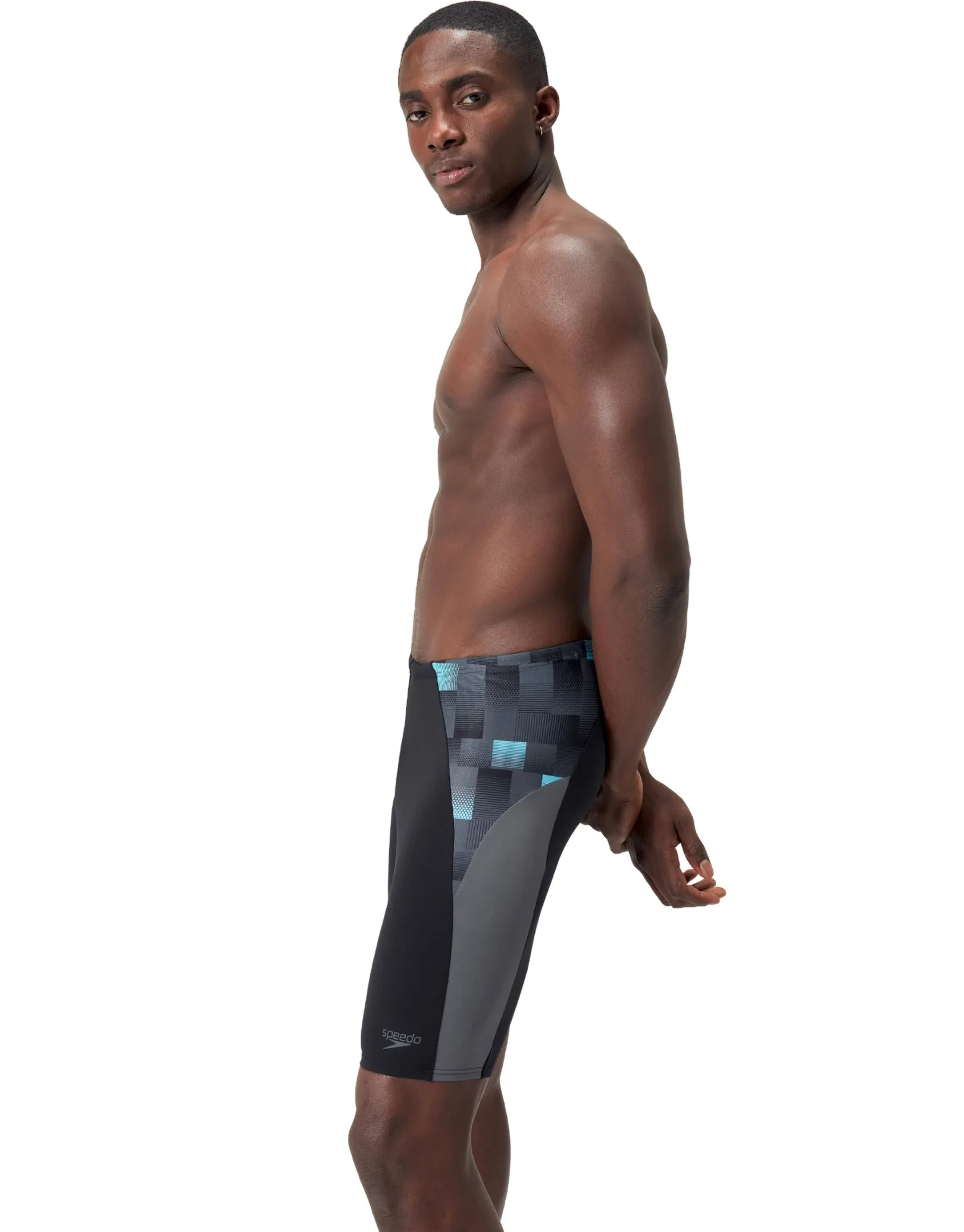 Endurance  Max Splice Swim Jammer - Black/Grey