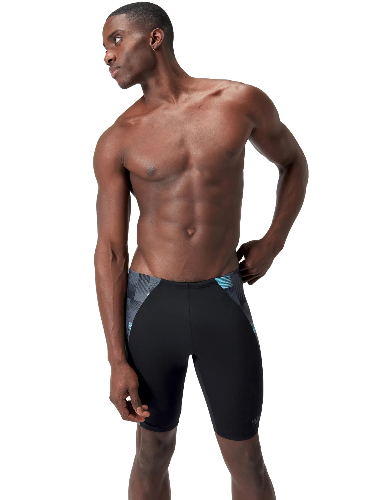 Endurance  Max Splice Swim Jammer - Black/Grey