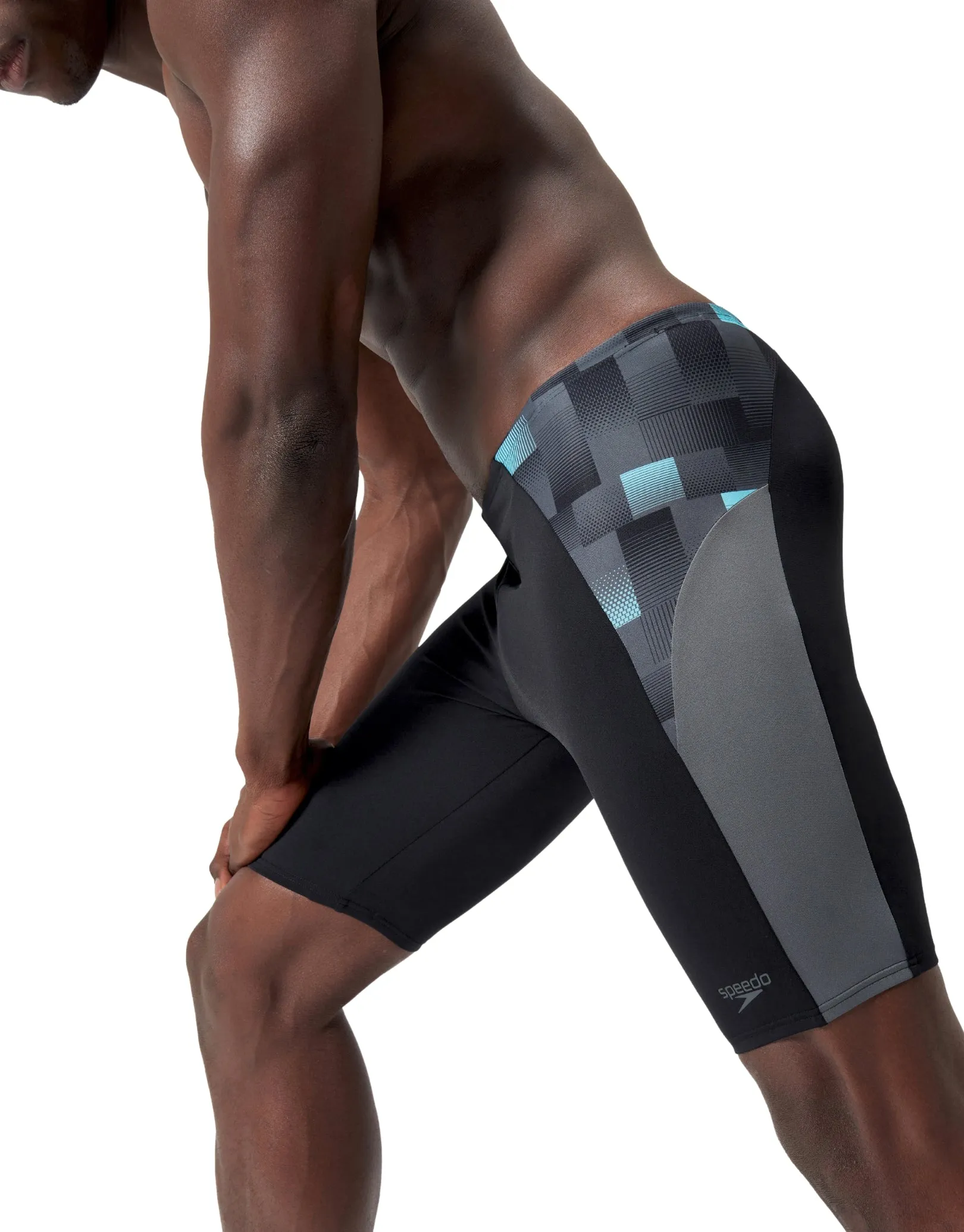Endurance  Max Splice Swim Jammer - Black/Grey