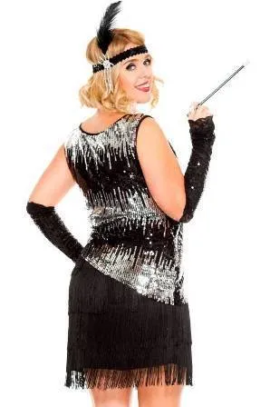 Fearless Flapper Gatsby Flapper Black Plus Size Womens Costume