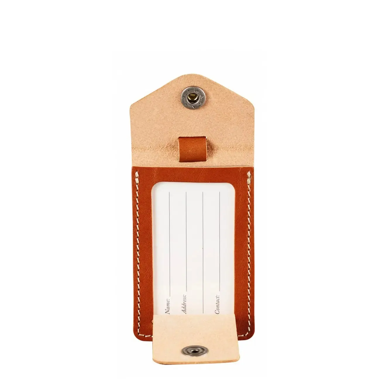 Fjallraven Leather Luggage Tag Leather Cognac