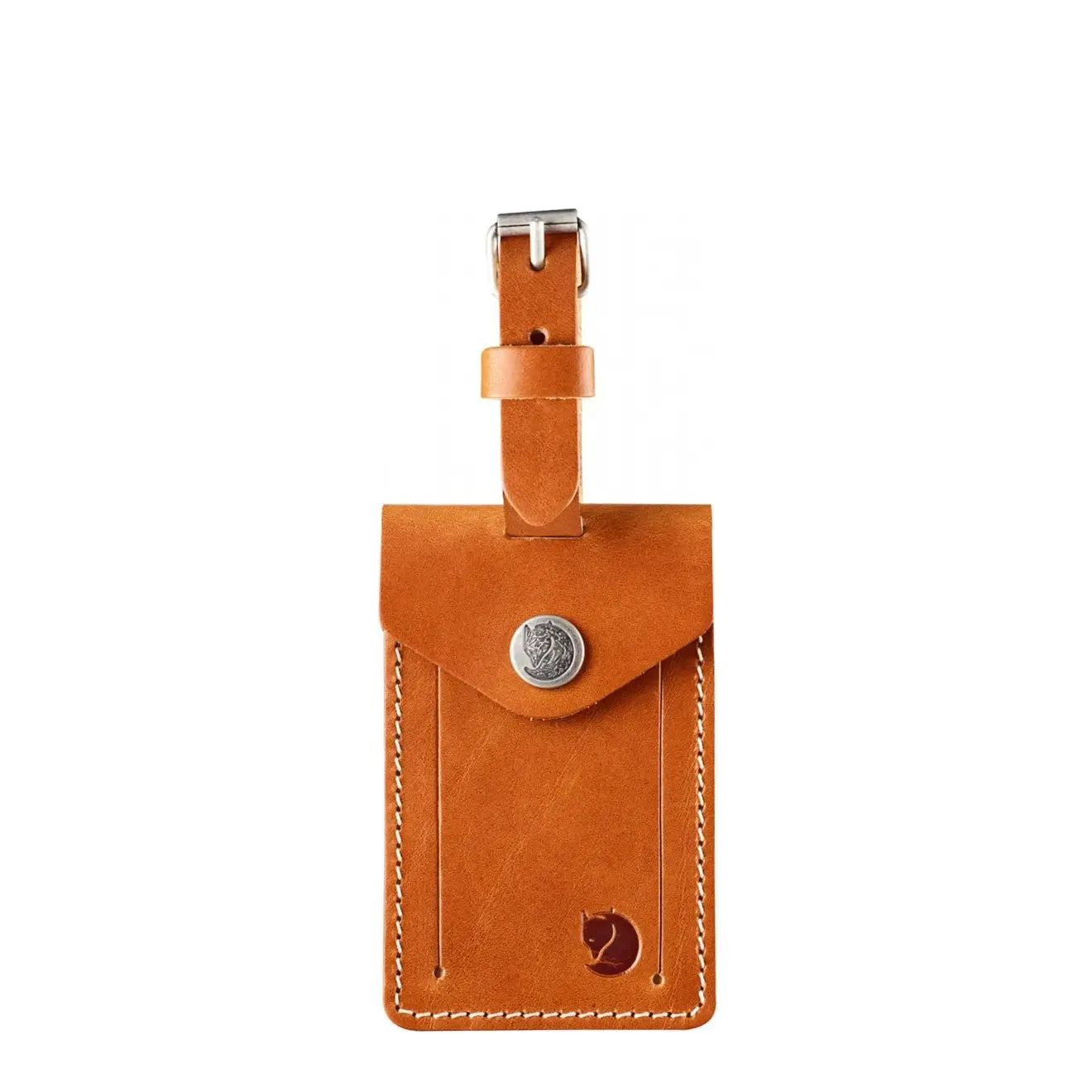 Fjallraven Leather Luggage Tag Leather Cognac