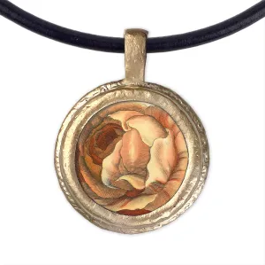 Fob Necklace, Hollar Orange Rose