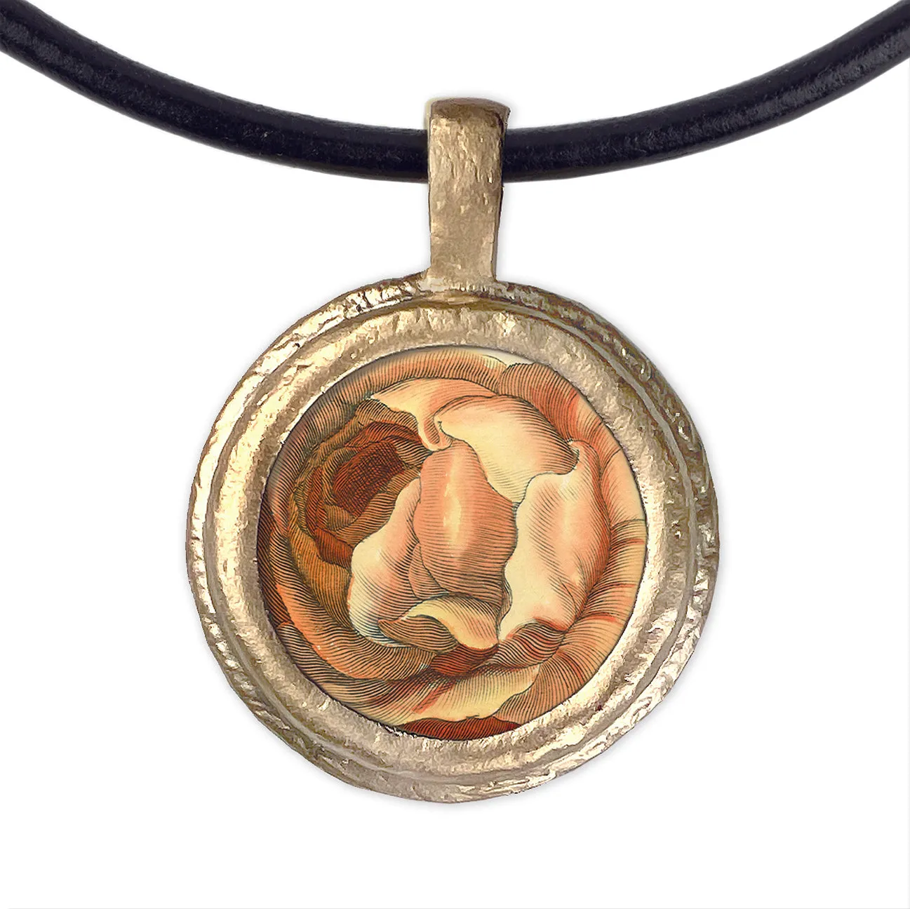Fob Necklace, Hollar Orange Rose