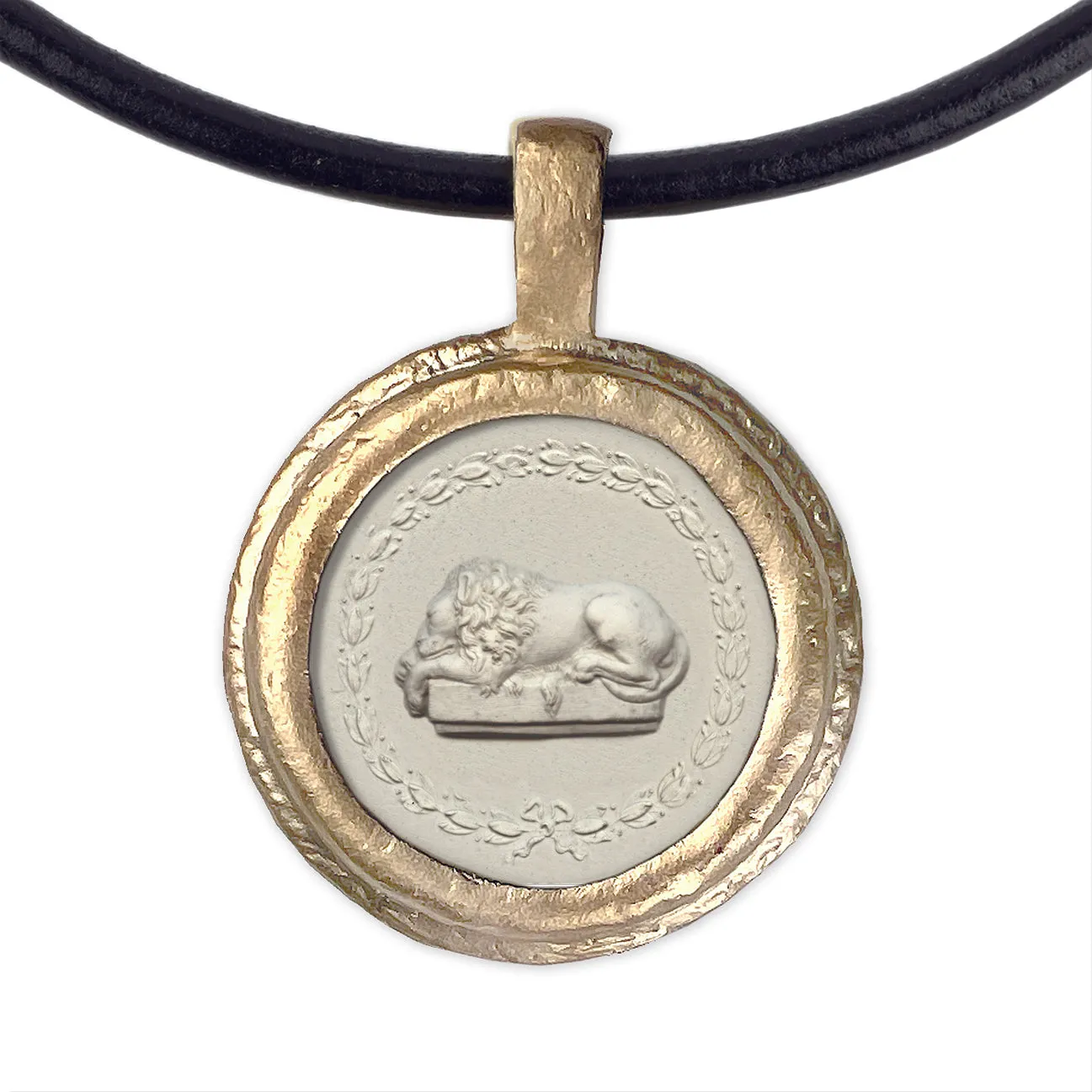 Fob Necklace, Intaglio Lion