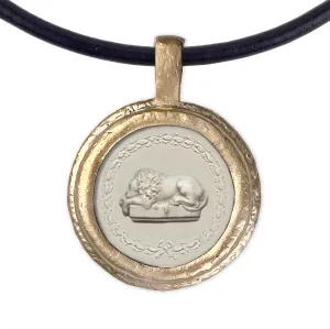 Fob Necklace, Intaglio Lion