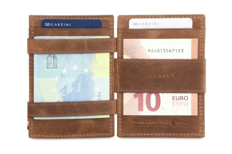 Garzini RFID Leather Magic Coin Wallet Brushed