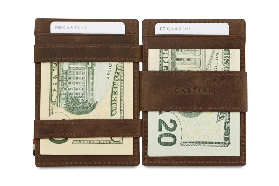 Garzini RFID Leather Magic Coin Wallet Brushed
