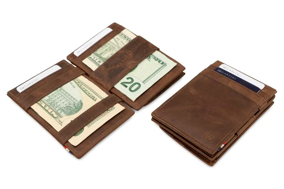 Garzini RFID Leather Magic Coin Wallet Brushed