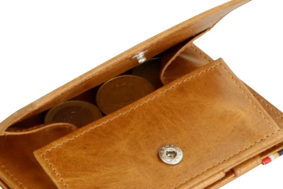 Garzini RFID Leather Magic Coin Wallet Brushed