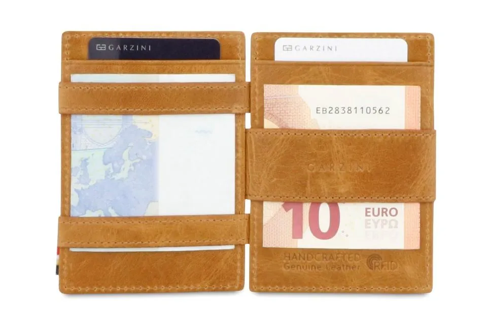 Garzini RFID Leather Magic Coin Wallet Brushed