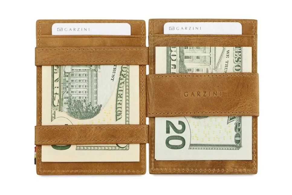 Garzini RFID Leather Magic Coin Wallet Brushed