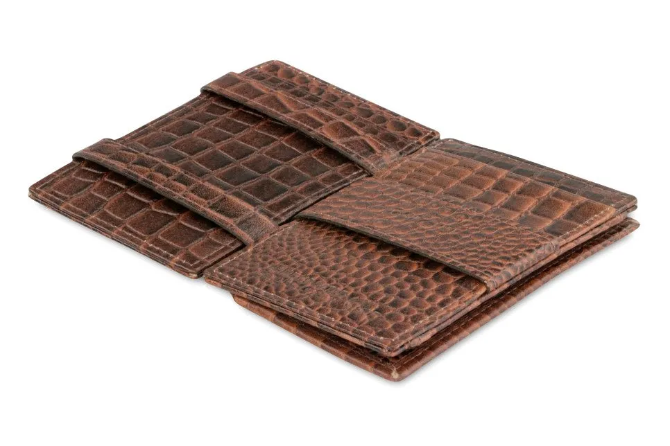 Garzini RFID Leather Magic Coin Wallet Croco